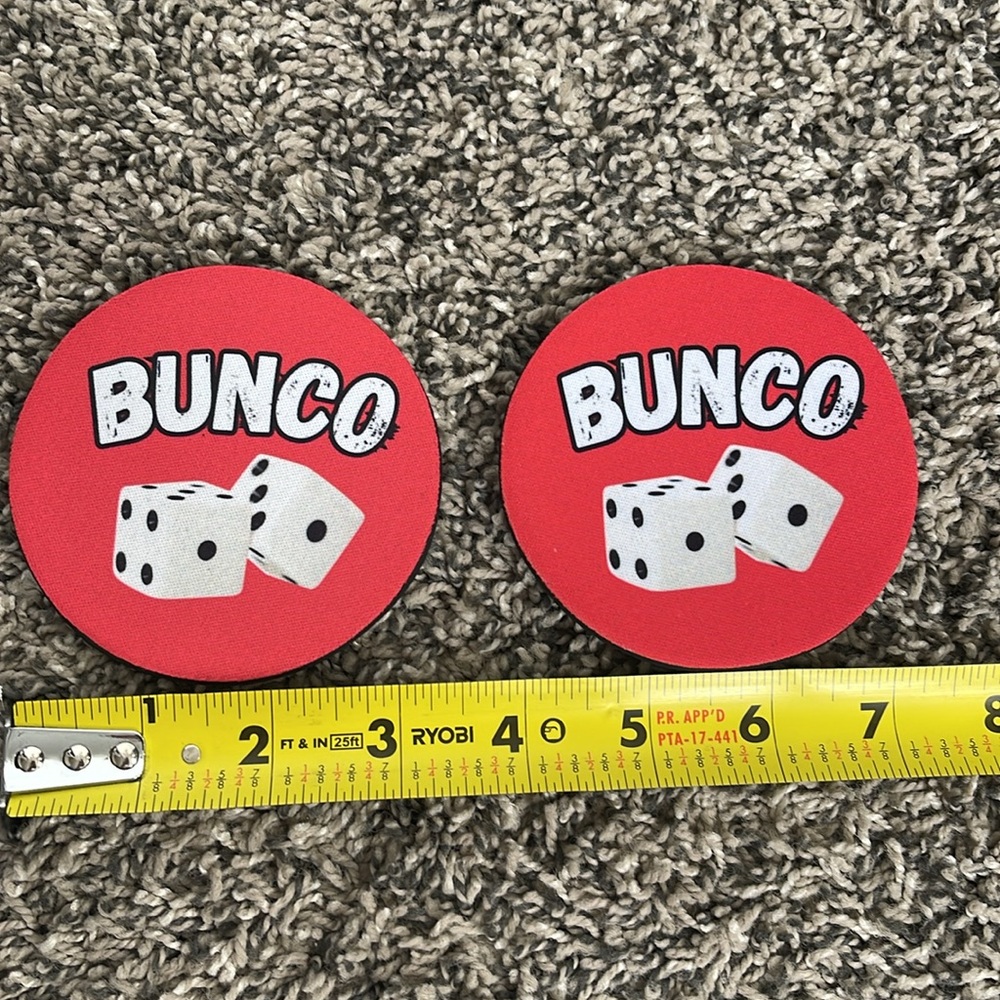 Coasters NEW Set of Bunco Coasters with Dice Design